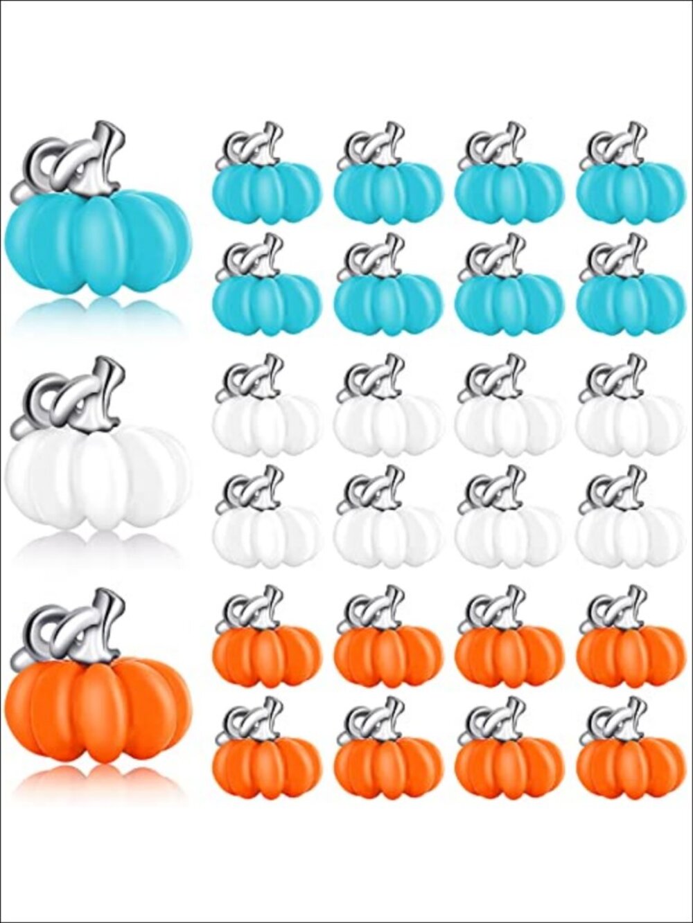 27pc Pumpkin Charms Alloy 3D DIY Jewelry Thanksgiving Fall Craft Charms